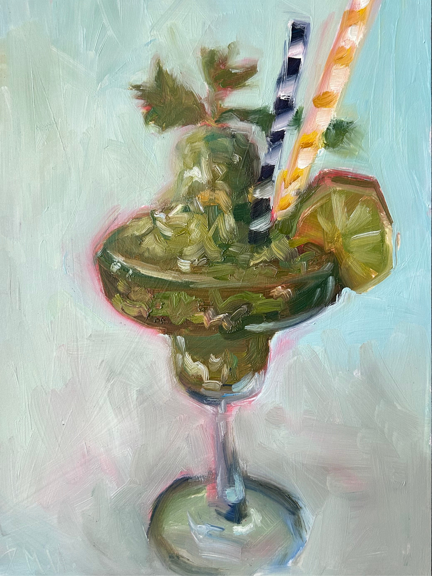 Frozen margarita with lime